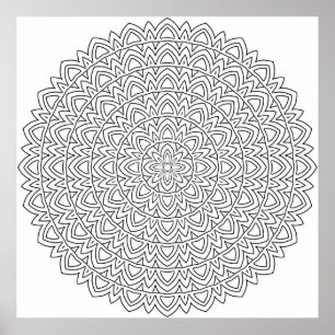 Poster Página para Colorir Mandala em Camadas com Arcos R