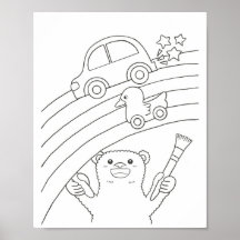 Página para Colorir Urso Polar Arco-íris para Down