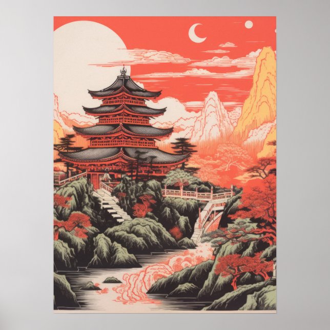 Poster Pagoda Japonês (Frente)