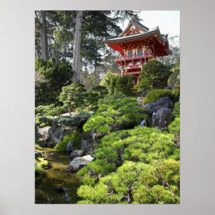 Pôster Pagode japonês do jardim de chá - San Francisco