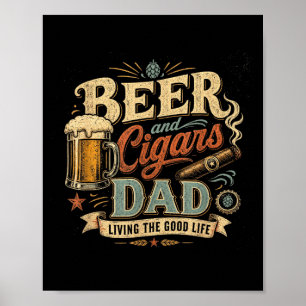 Poster Pai amante de cerveja e charuto gráfico retrô vint