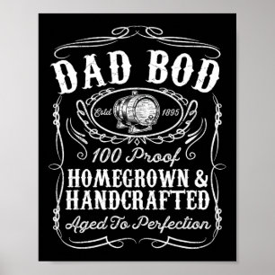 Poster Pai Bod Engraçado Whiskey Bourbon Dia de os pais G