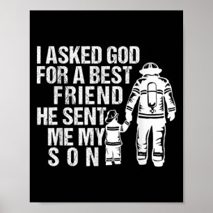 Poster Pai Bombeiro Filho Citação Novo Papai Bombeiro Pai