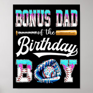 Poster Pai Bonus Do Menino Do Aniversário Beisebol Sorvet