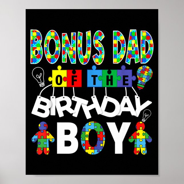 Poster Pai bônus do menino do aniversário quebra-cabeça d (Frente)