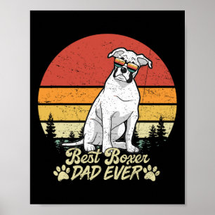 Poster Pai branco Boxer Dia de os pais retrorreflector Ev
