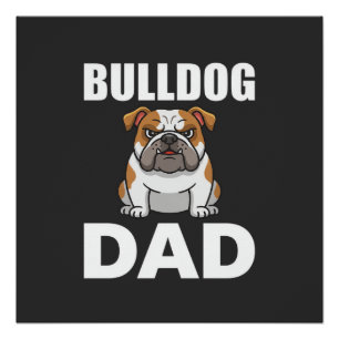 Pôster Pai Bulldog Desenho Amante de Cachorro
