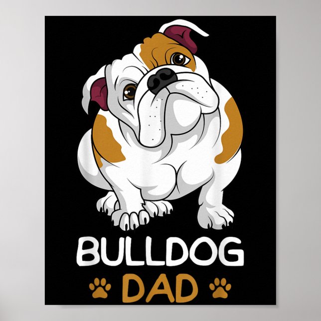 Poster Pai Bulldog Engraçado Proprietário De Cachorro-Bul (Frente)
