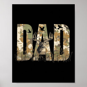 Poster Pai Camuflado Engraçado Caça Camuflagem Veado Dia