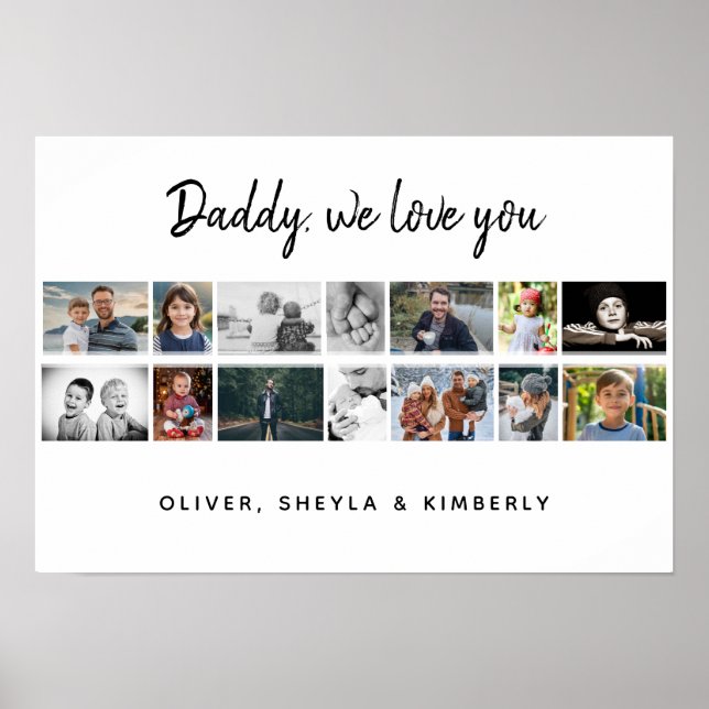 Poster Pai com a Família 14 Fotocolagem Collage Keepsasas (Frente)
