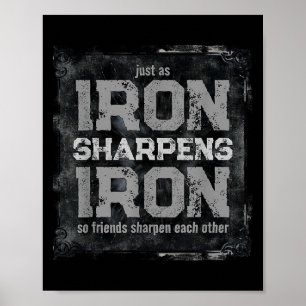 Poster Pai Cristão de Ferro Sharpenho Escritura de Ferro