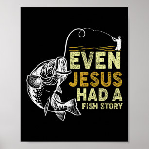Poster Pai Cristão Vintage Pesca Mesmo Jesus Tinha Uma Hi
