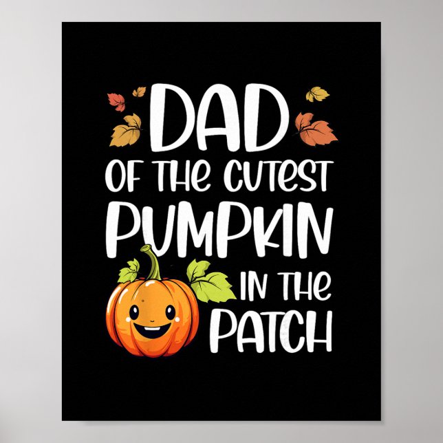 Poster Pai da Abóbora Mais Fofa do Halloween Patch Thank (Frente)