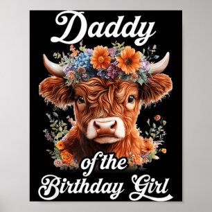 Poster Pai da Fazenda de Vaca das Terras Altas da Menina