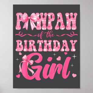 Poster Pai da Menina de Aniversário Família Nk Laço Coque