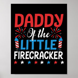 Poster Pai Da Pequena Camisa Do Bombeiro 4 De Julho