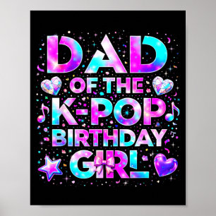 Poster Pai das garotas de aniversário do k-pop música cor