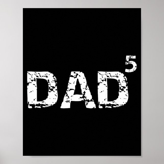 Poster Pai de 5 Presente Pai de 5 Trocadilho Matemático P (Frente)