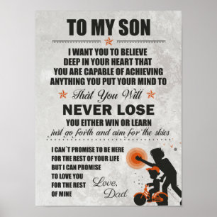 Poster Pai De Amor, Para O Meu Filho, Pai Moto Nunca Perd