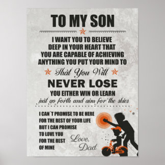 Poster Pai De Amor, Para O Meu Filho, Pai Moto Nunca Perd