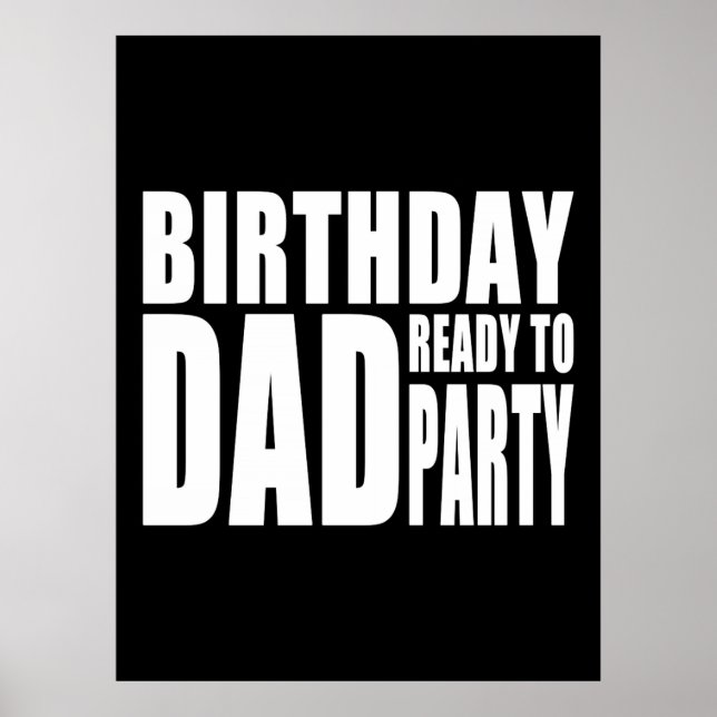 Pôster Pai de aniversário pronto para festa (Frente)