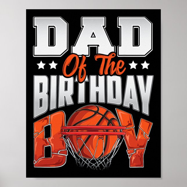 Poster Pai de basquete aniversário Boy Family Baller b-da (Frente)