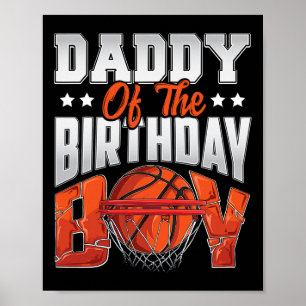 Poster Pai de basquete aniversário Boy Family Baller b-da