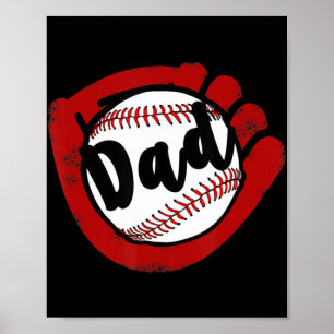Poster Pai de beisebol para a Mãe de Softball de Baseball