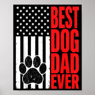 Poster Pai de Cachorro Patriótico Dia dos Pais Amante de