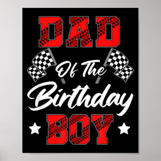 Poster Pai de Carro de Corrida do Menino do Aniversário F
