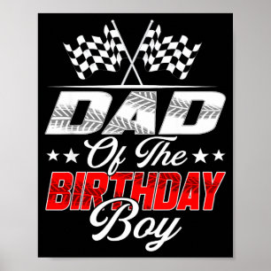 Poster Pai de Carro de Corrida do Menino do Aniversário F