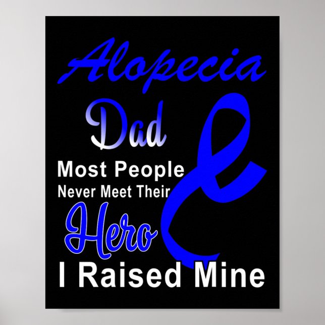 Poster Pai de Consciência Alopecia Suporte a Fita Azul Pa (Frente)