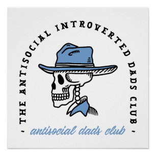 Pôster Pai de cowboy pai anti-social estética ocidental