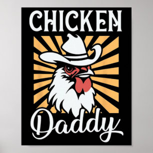Poster Pai de Frango Avicultor Vintage Engraçado Dia dos