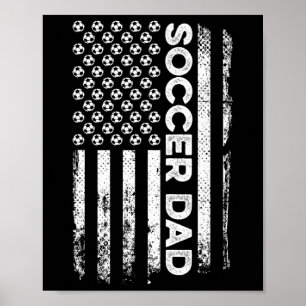 Poster Pai de Futebol Bandeira Americana Patriótico Dia d