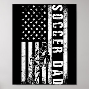 Poster Pai de Futebol Bandeira dos EUA Equipe de Futebol 
