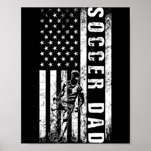 Poster Pai de Futebol Bandeira dos EUA Equipe de Futebol