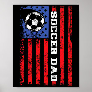 Poster Pai de Futebol Bandeira dos EUA Pais Americanos 