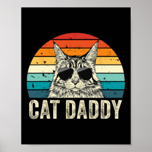 Poster Pai De Gato Vintage Maine Coon Afastado Pai Gato