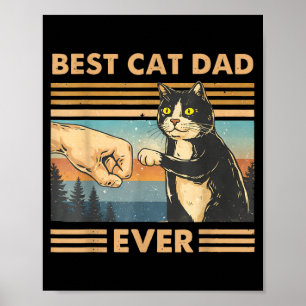 Poster Pai de Gato Vintage Punho de Gato Engraçado Amante
