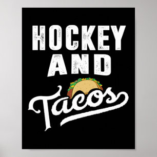 Poster Pai de Hóquei e Tacos Jovens Jogador de Gelo Taco