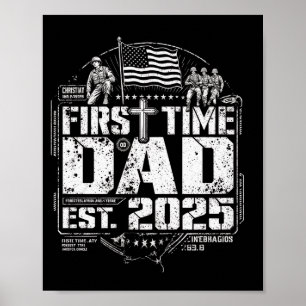 Poster Pai de Primeira Vez Cruz Cristã Patriótica Vintage