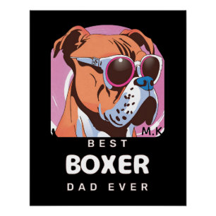 Pôster Pai de sobrevoo do Cão do Boxão Retro da Vintage M