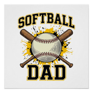 Pôster Pai de Softball Vintage Varsity Design de Tacos Cr