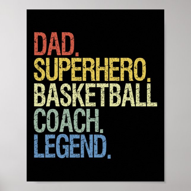 Poster Pai de treinador de basquete (Frente)