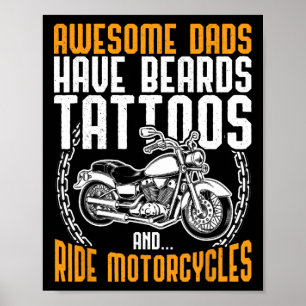 Poster Pai Dia de os pais De Motocicleta Dar Uma Tatuagem