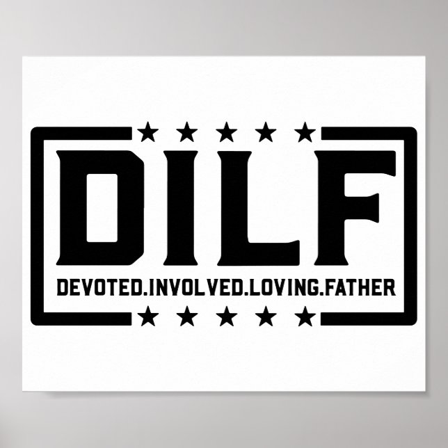 Poster PAI DILF dedicado a pais amorosos envolvidos (Frente)