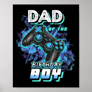 Poster Pai Do Aniversário Do Jogo De Vídeo Que Correspond