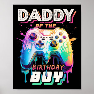 Poster Pai Do Aniversário Jogo De Vídeo Correspondente