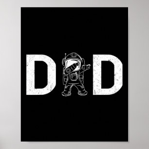 Poster Pai do Astronauta Dabbing Fat do Planeta Espacial